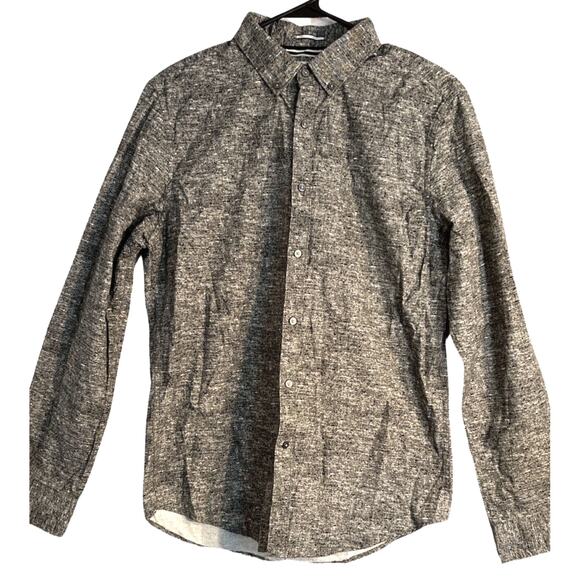 Denim & Flower Mens Long Sleeve Button Up Shirt Size M Casual Gray Button Collar - Picture 1 of 6